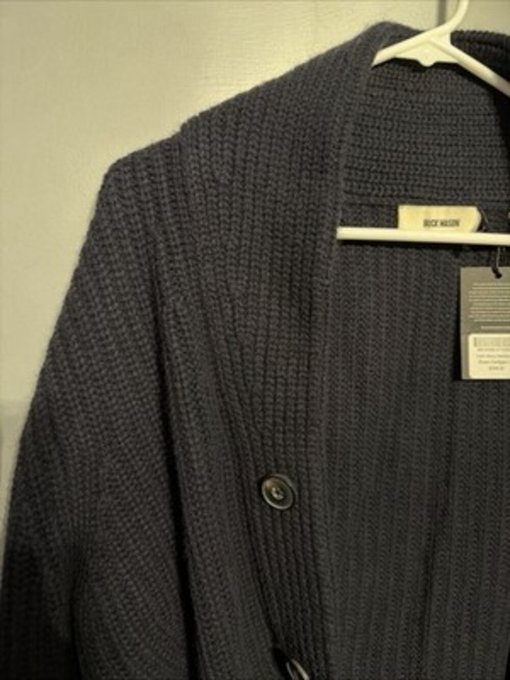 Buck Mason Men’s Medium Dark Navy Blue Herdsman Shawl Cardigan - Picture 5 of 14